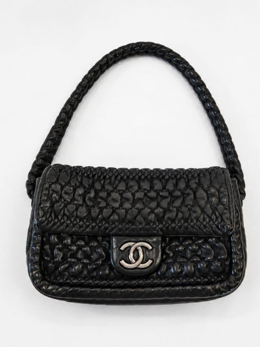Authentic Chanel Small Ruffled Black Bag